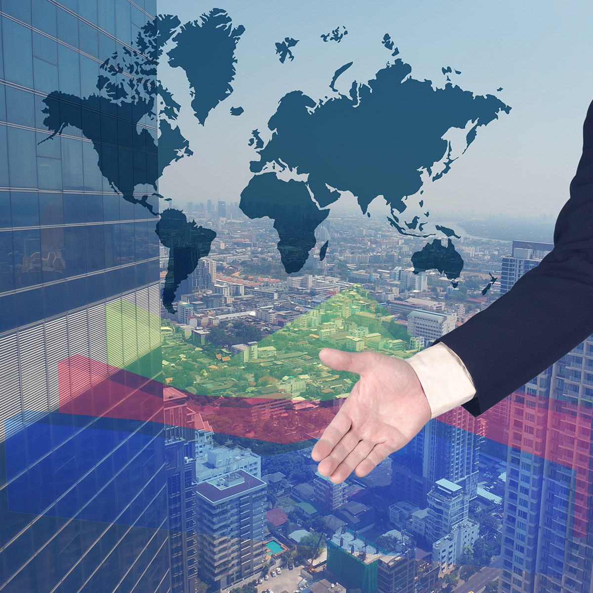 double-exposure-businessman-shaking-hand-with-growth-graph-chart-blurred-building-world-background